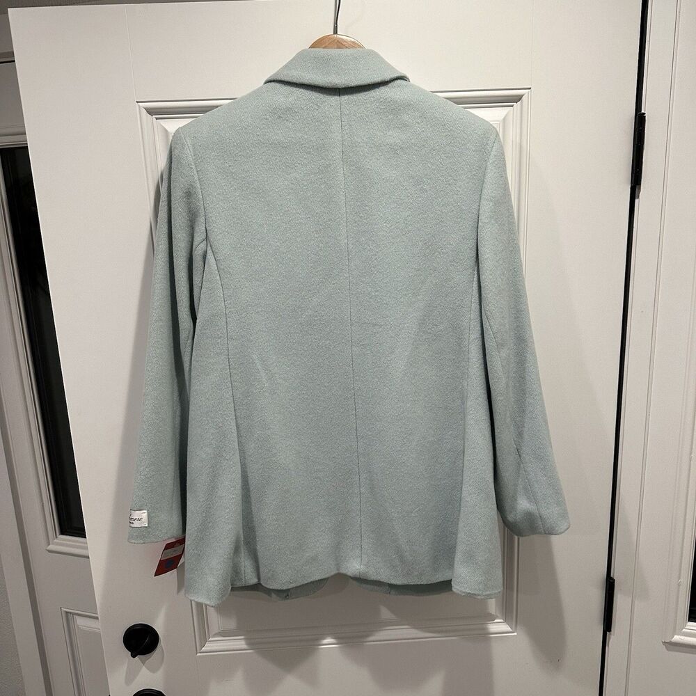 Wool Blend Light Mint Green Pea Coat Womens 16 VTG Samantha Taylor Retro Chic - Picture 12 of 16